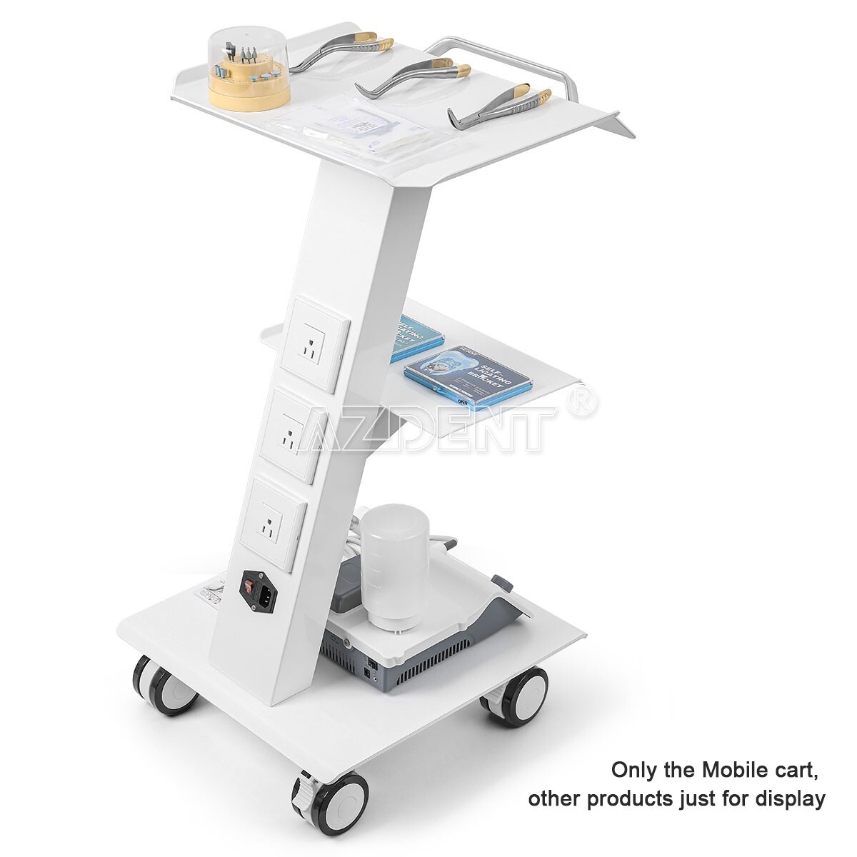 Dental Mobile Implant Endo Utility Cart Storage Cabinet Drawers /3 Layer Trolley