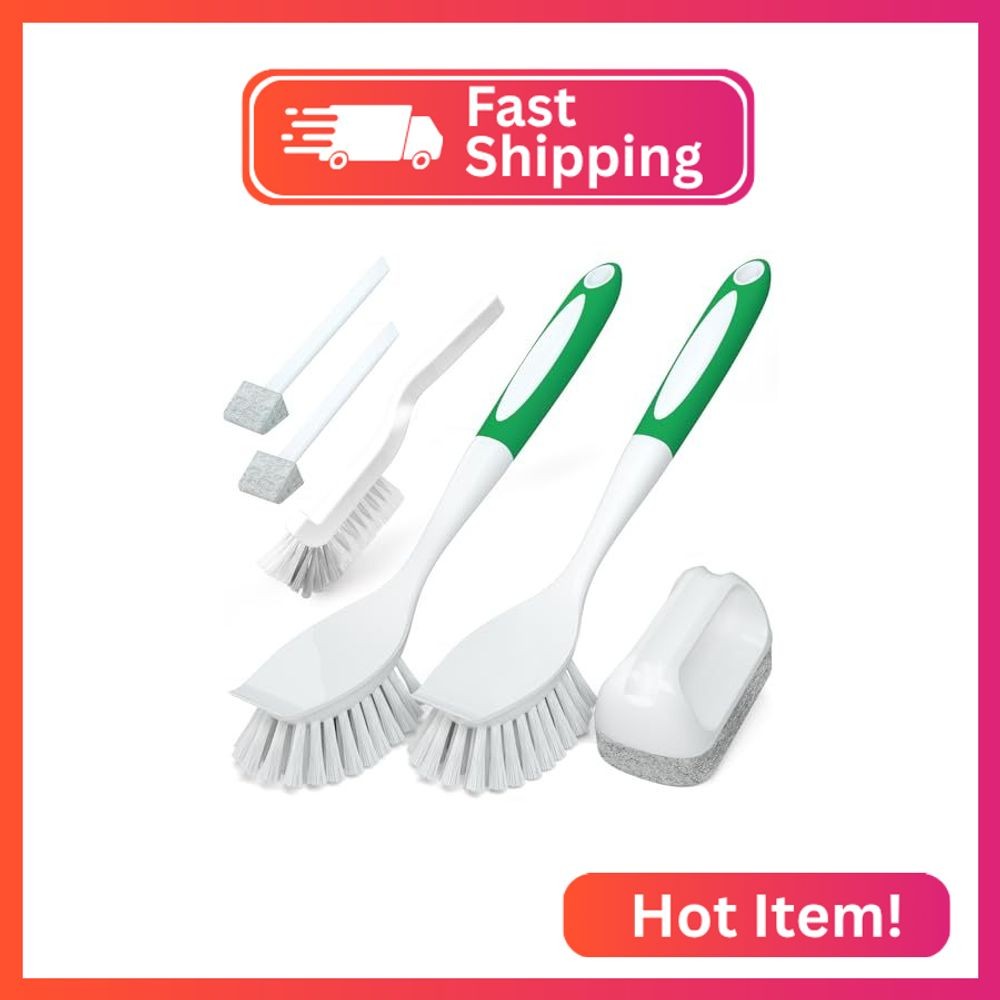 Holikme Dish Brush Cleaning Brush Set for Cleaning Groove Gap,Green