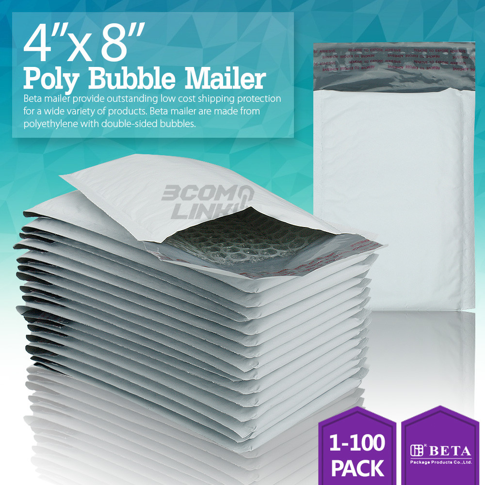 #000 4×8 (4×7) Poly Bubble Mailer Self Padded Envelope Bag 25,50,100,250,500 Pcs