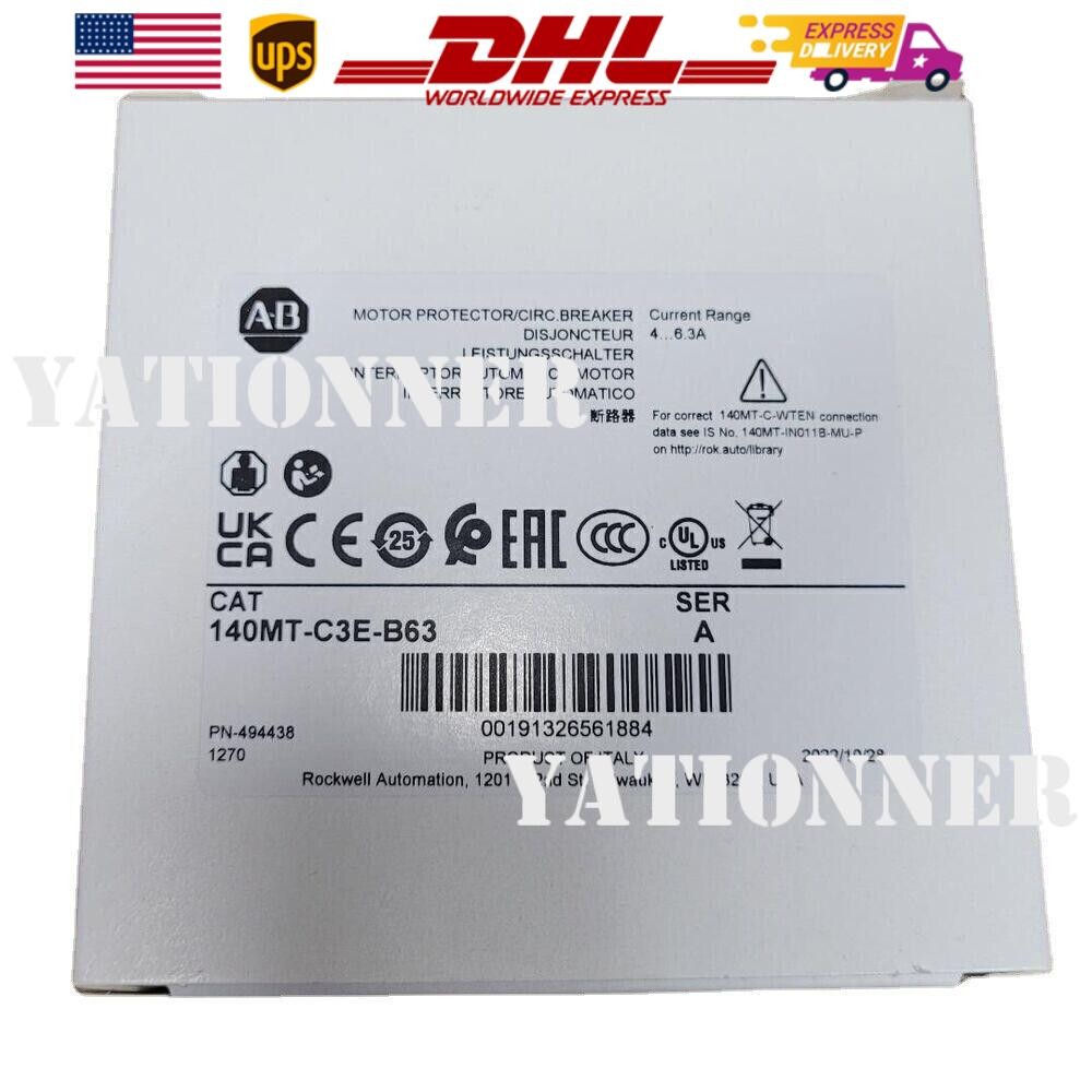 New Allen Bradley 140MT-C3E-B63 Motor Protector / Circuit Breaker