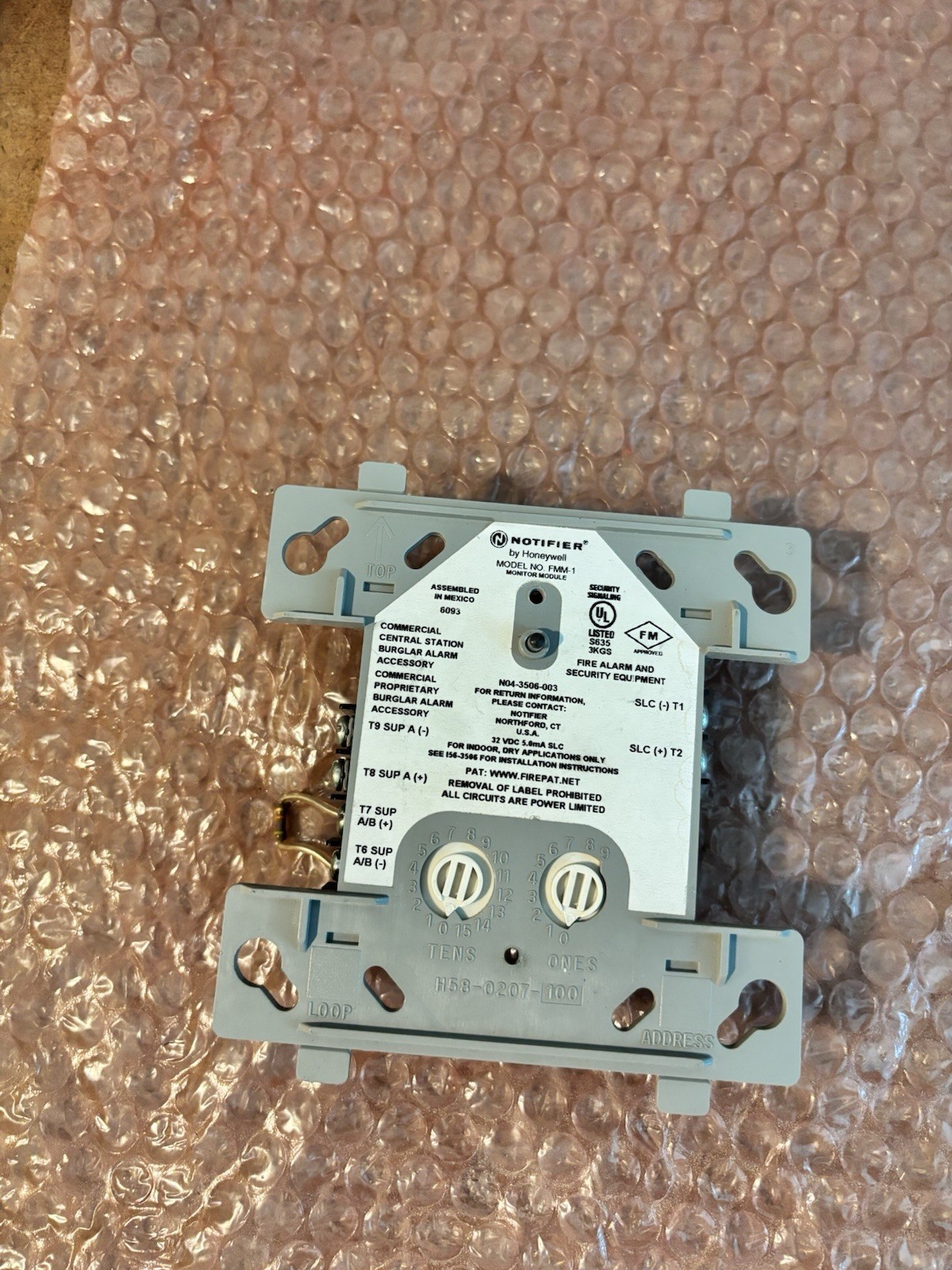Notifier FMM-1 Monitor Module by Honeywell, White Cover and EOL Included, Clean