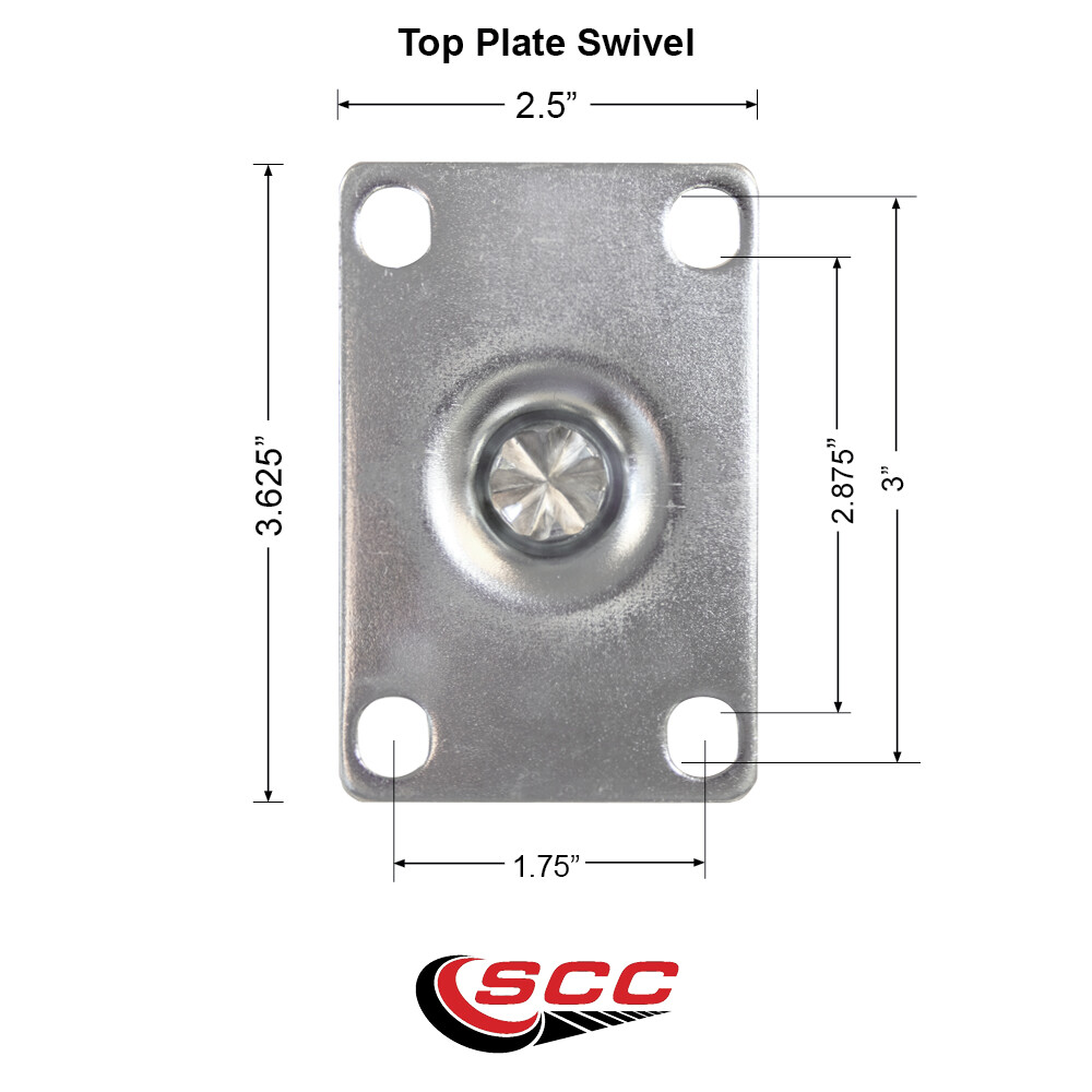 1013L2 Rubbermaid Tilt Truck Replacement Caster Set Fits FG101300BLA FG9T1400BLA