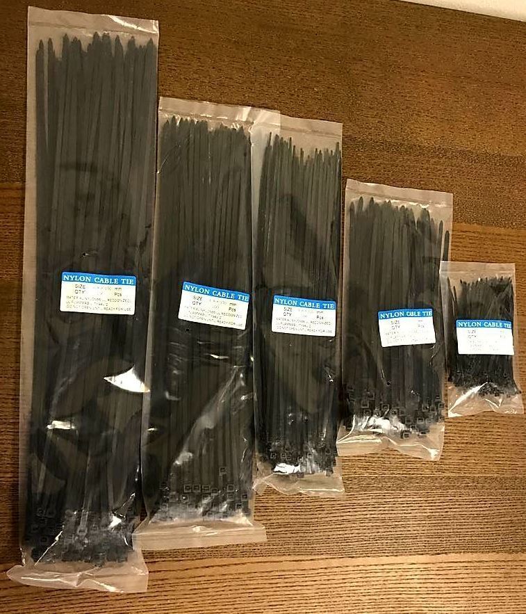 100 – 1000 pcs 4″ to 24″ INDUSTRIAL BLACK WIRE CABLE ZIP UV NYLON TIE WRAPS