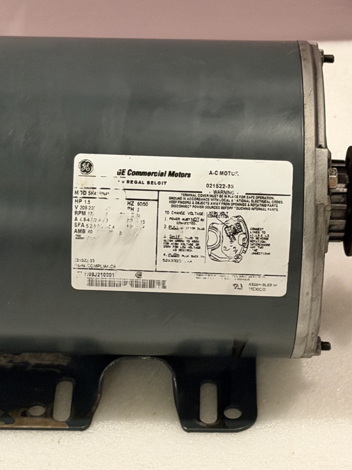 Taylor 013102-33 Beater Motor, 3PH 60 days Warranty