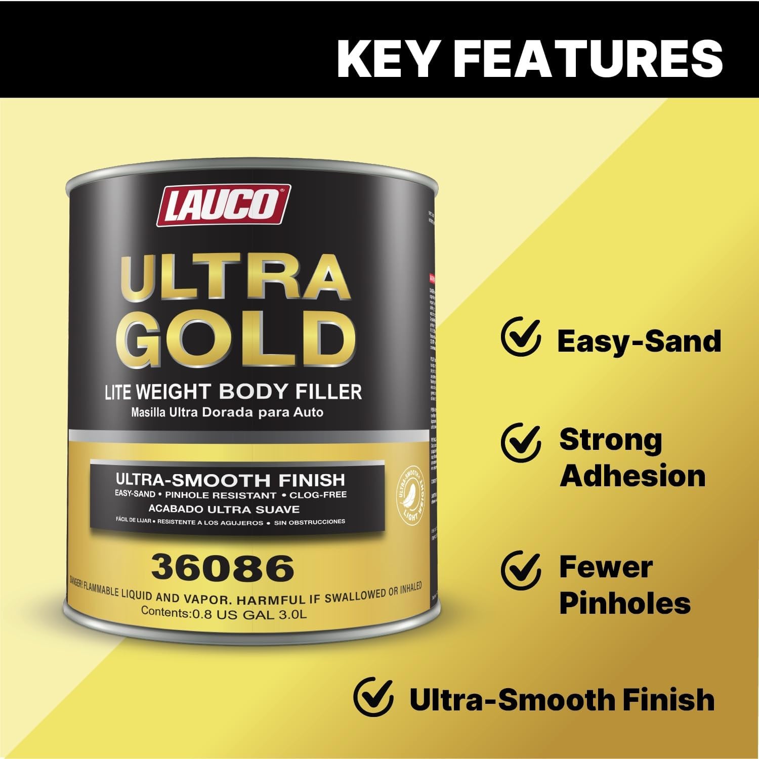 Ultra Gold Lightweight Body Filler – Premium Auto Dent & Scratch Repair Putty