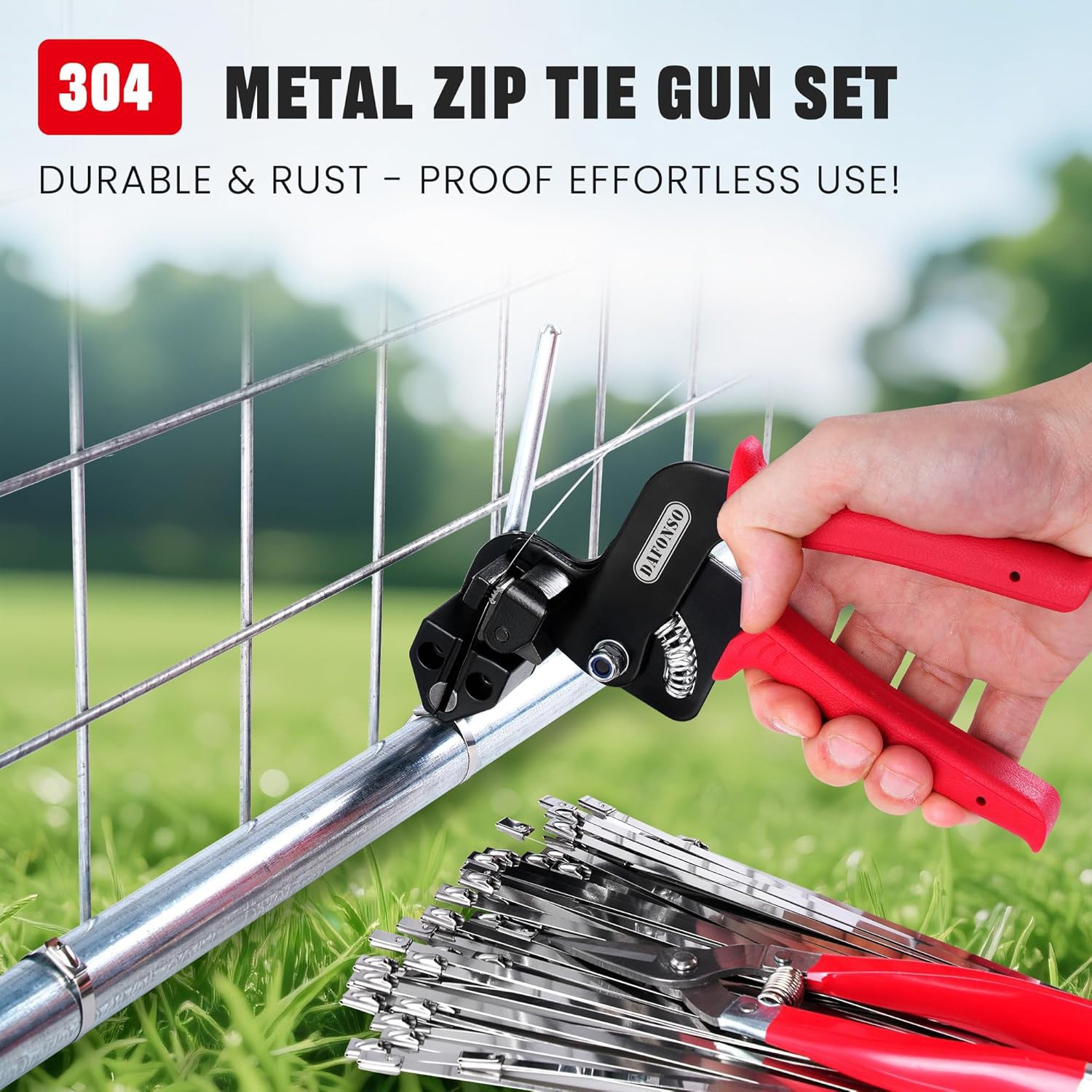 Metal Zip Ties Gun Set With 150pcs Stainless Steel Zip Ties Heavy Duty Outdoor