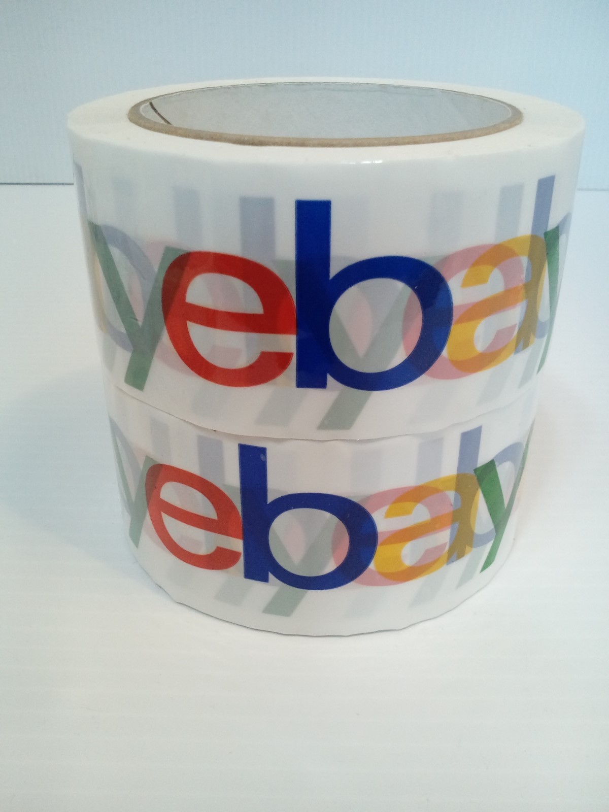 EBAY Packaging Tape 2 Rolls 2″ x 75 Yards each FREE SHIPPING Multi colored logo