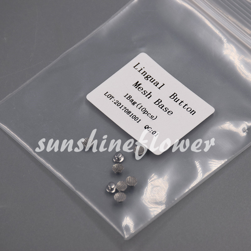 10 Pcs/1 Pack Dental Orthodontic Lingual Buttons for Bondable Round Base Brand
