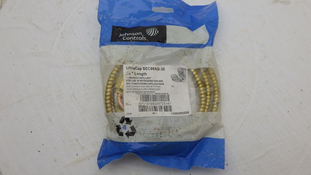 Johnson Controls SEC99AB-36 UltraCap Armored Capillary Tube 36″ Length 1/4″ NOS