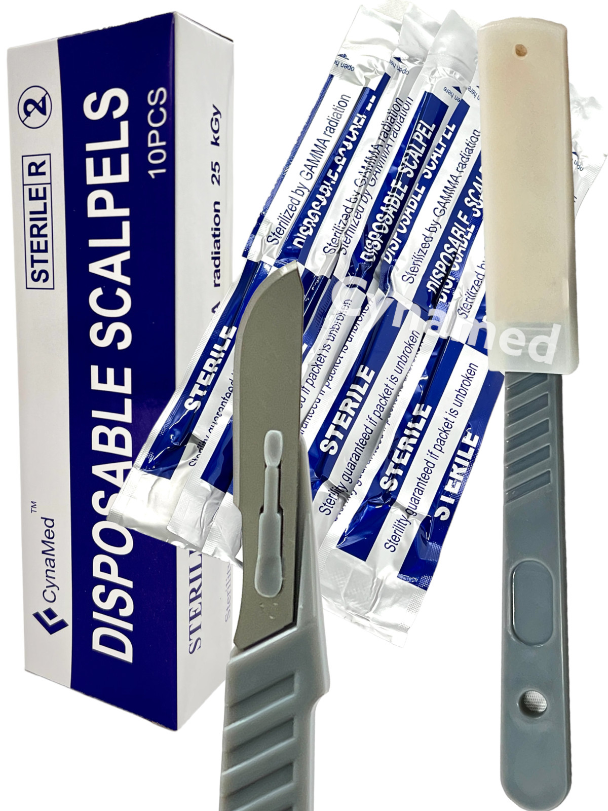 New Disposable Scalpel Blades With Plastic Handle ( Box of 10 ) Sterile Surgical