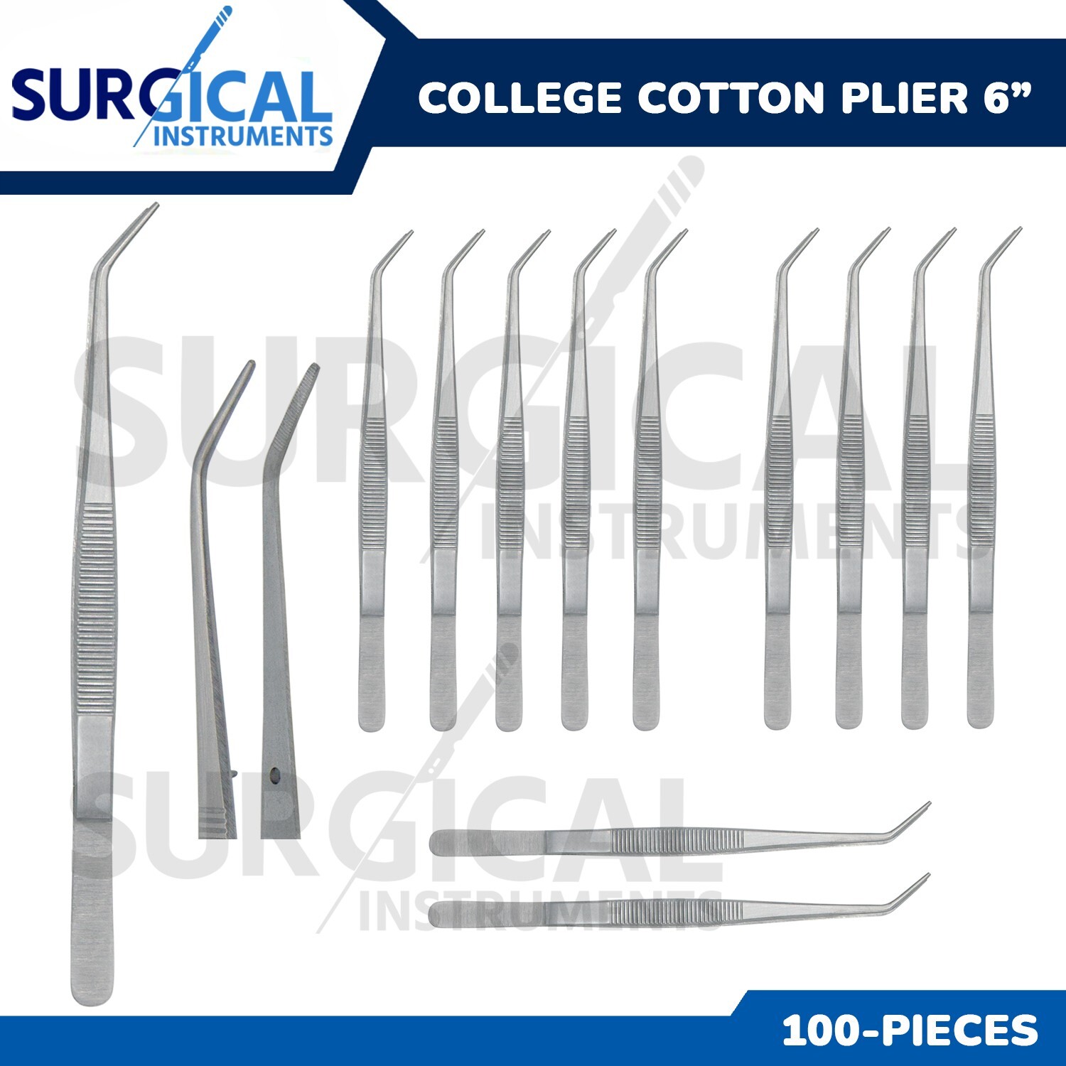 100 Pcs College Cotton Plier 6″ Dental Endodontic Instruments German Grade
