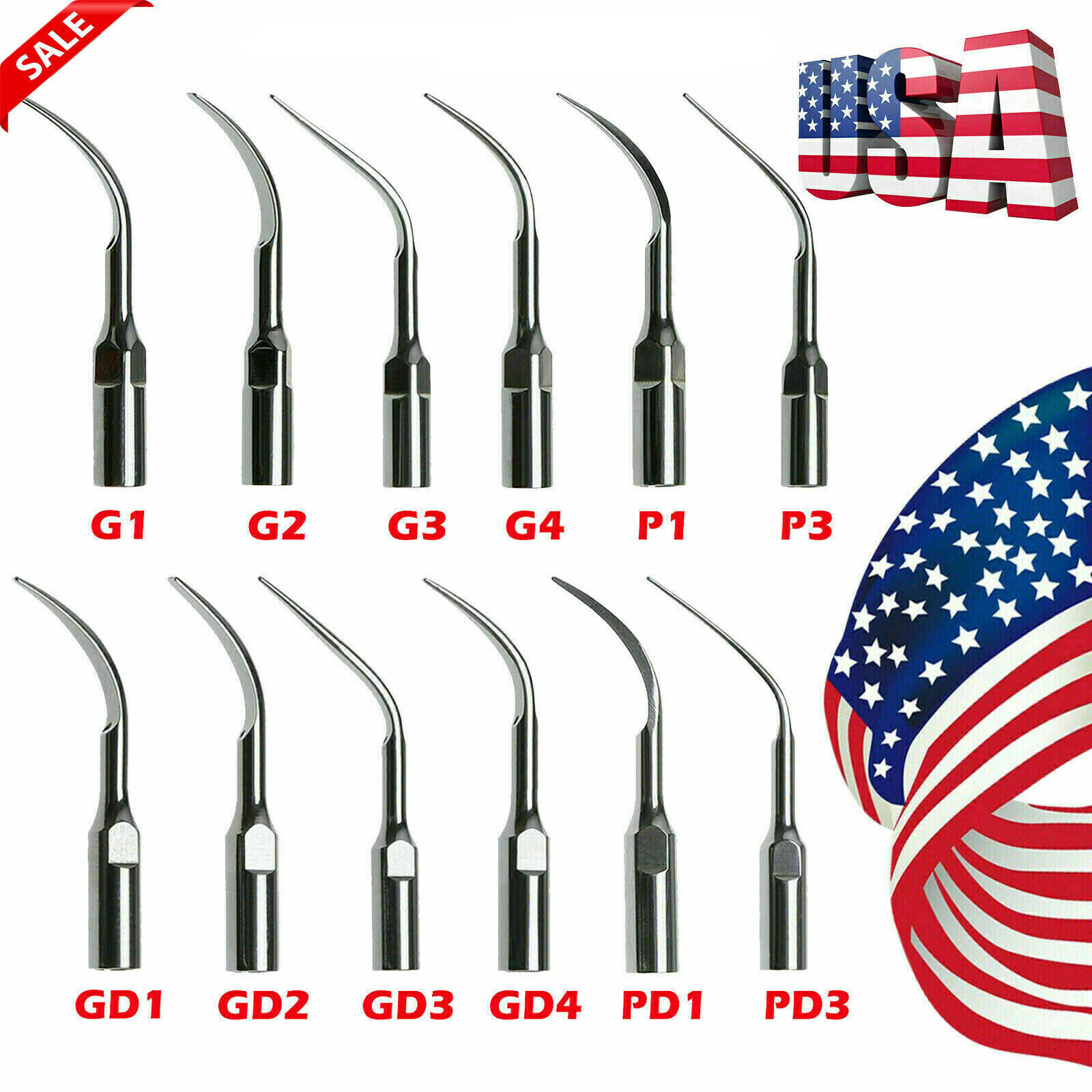 10× Dental Ultrasonic Piezo Scaler Tips fit Woodpecker EMS DTE SATELEC Handpiece