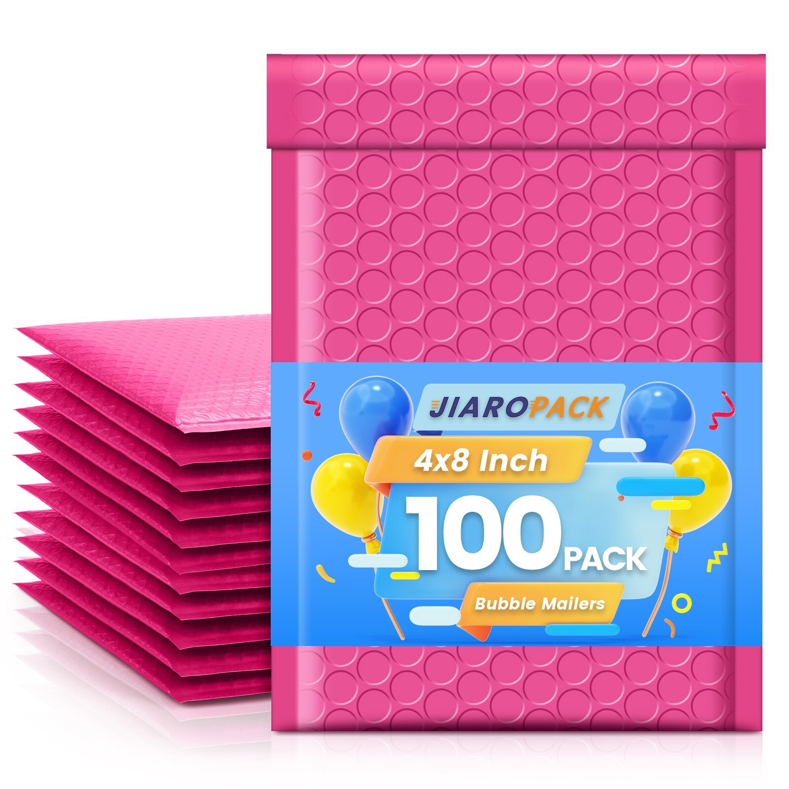 Poly Bubble Mailer 4×8″ 100pcs Padded Envelope Mailing Bags 4×7 Hot Pink #000