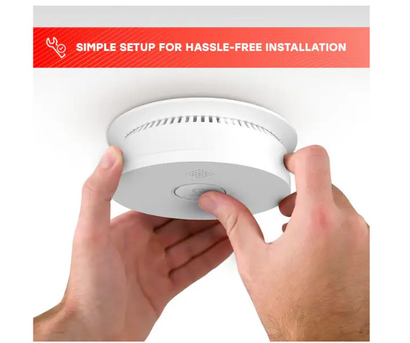 USI Hardwired and 1-Year Battery Backup Smoke Detector with Photoelectric Sensor