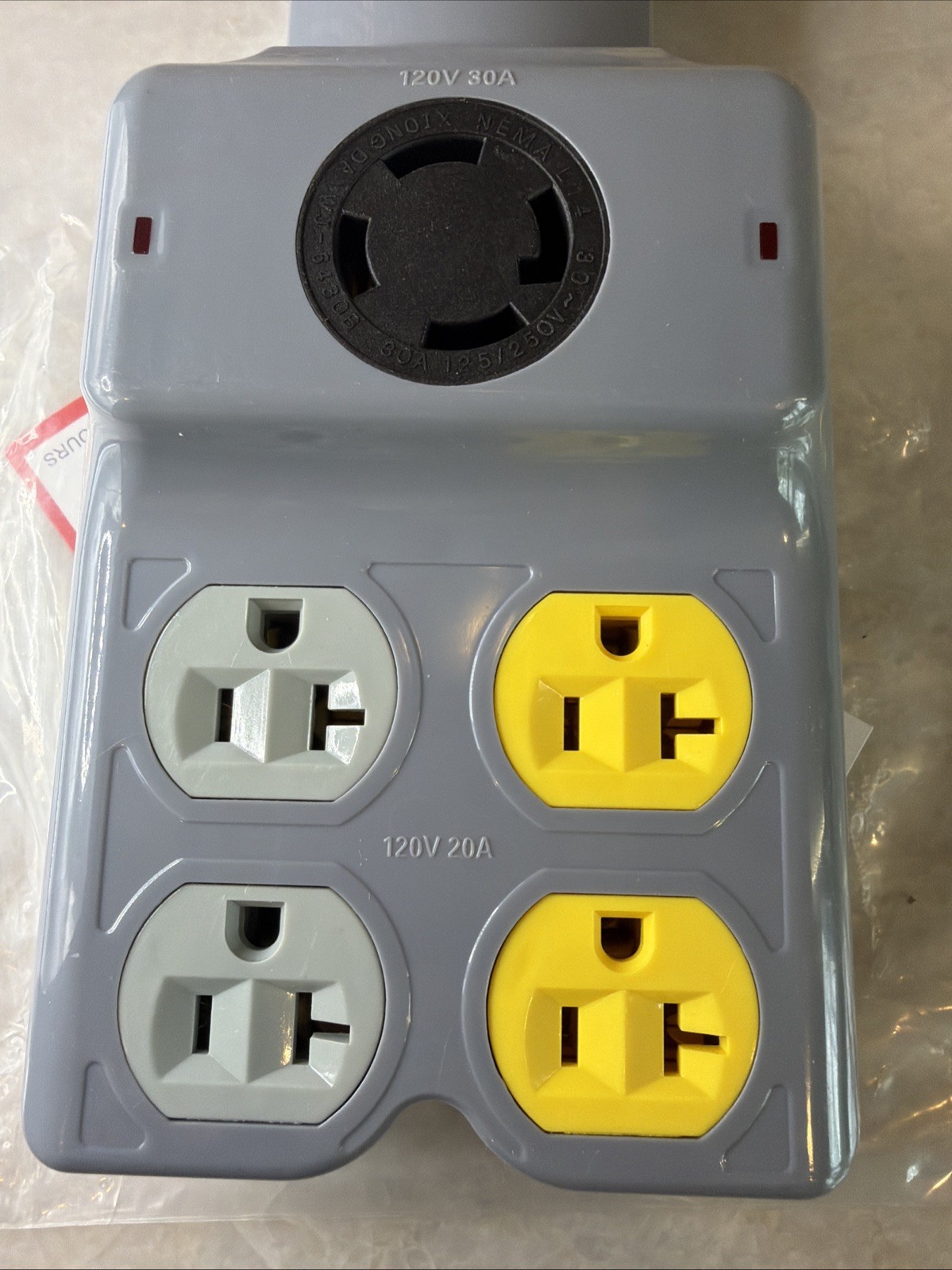 NEMA L14-30P to 4 Port 5-15R 5-20R L14-30R 5 Outlet 120/240V 30 Amp 4 Prong…