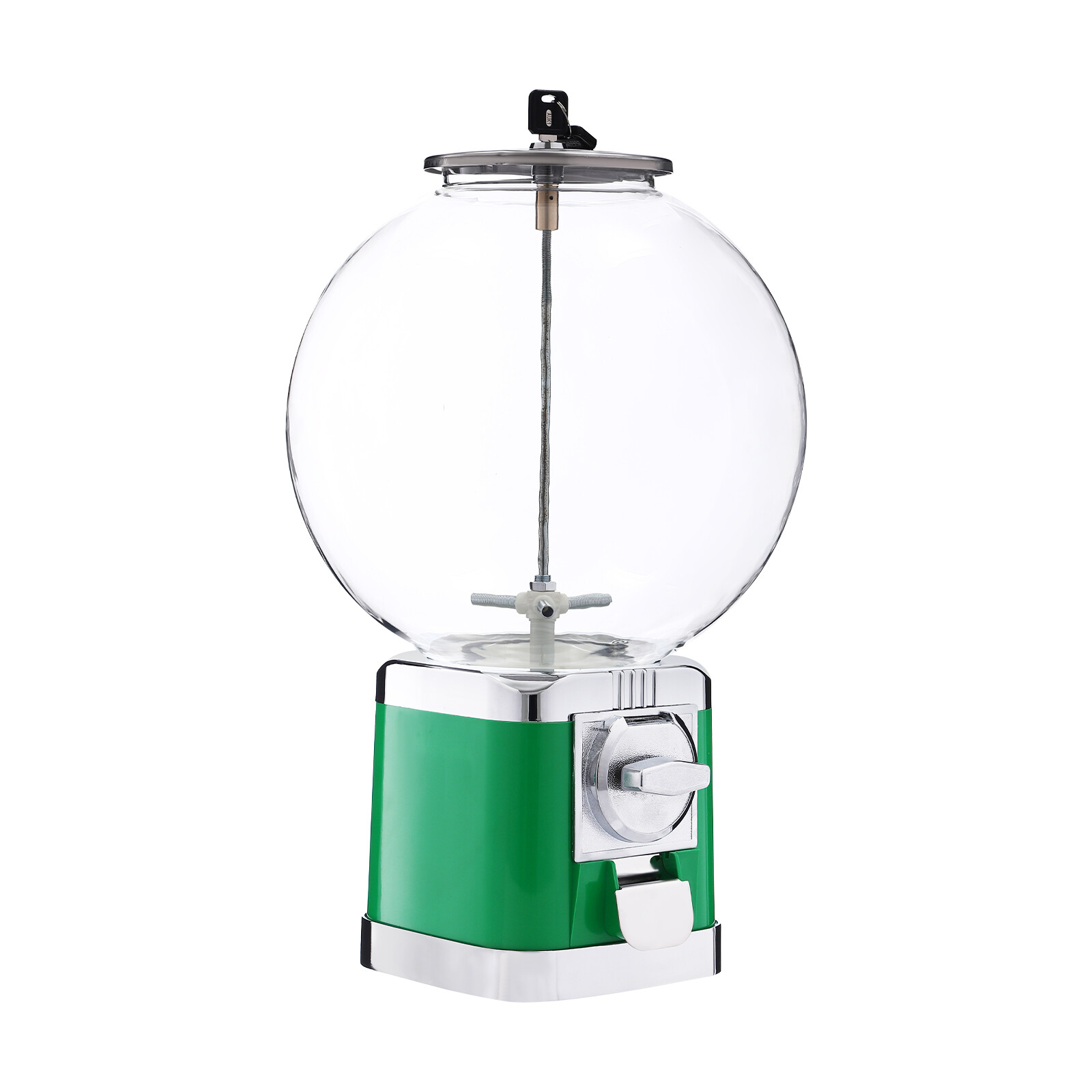 Gumball Machine With Coin Bank – Green Vintage Bubble Gum Candy Dispenser USA
