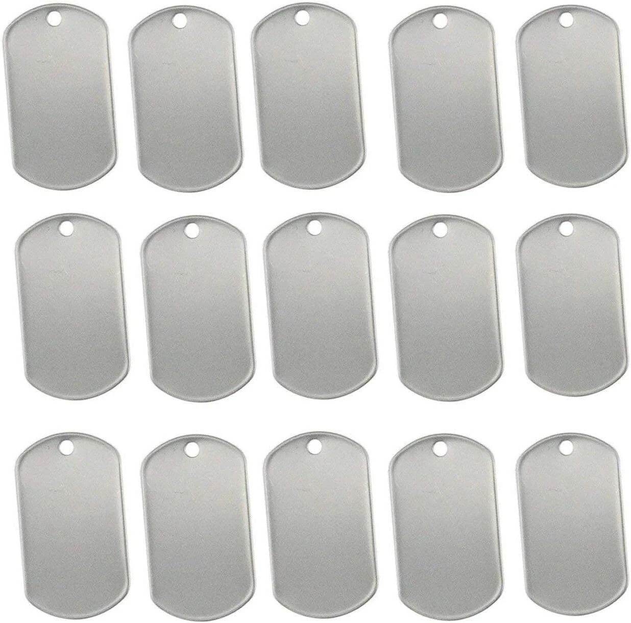 100PCS Blank Bulk Dog Tags for Stamping Engraving Shiny Stainless Steel Milit…
