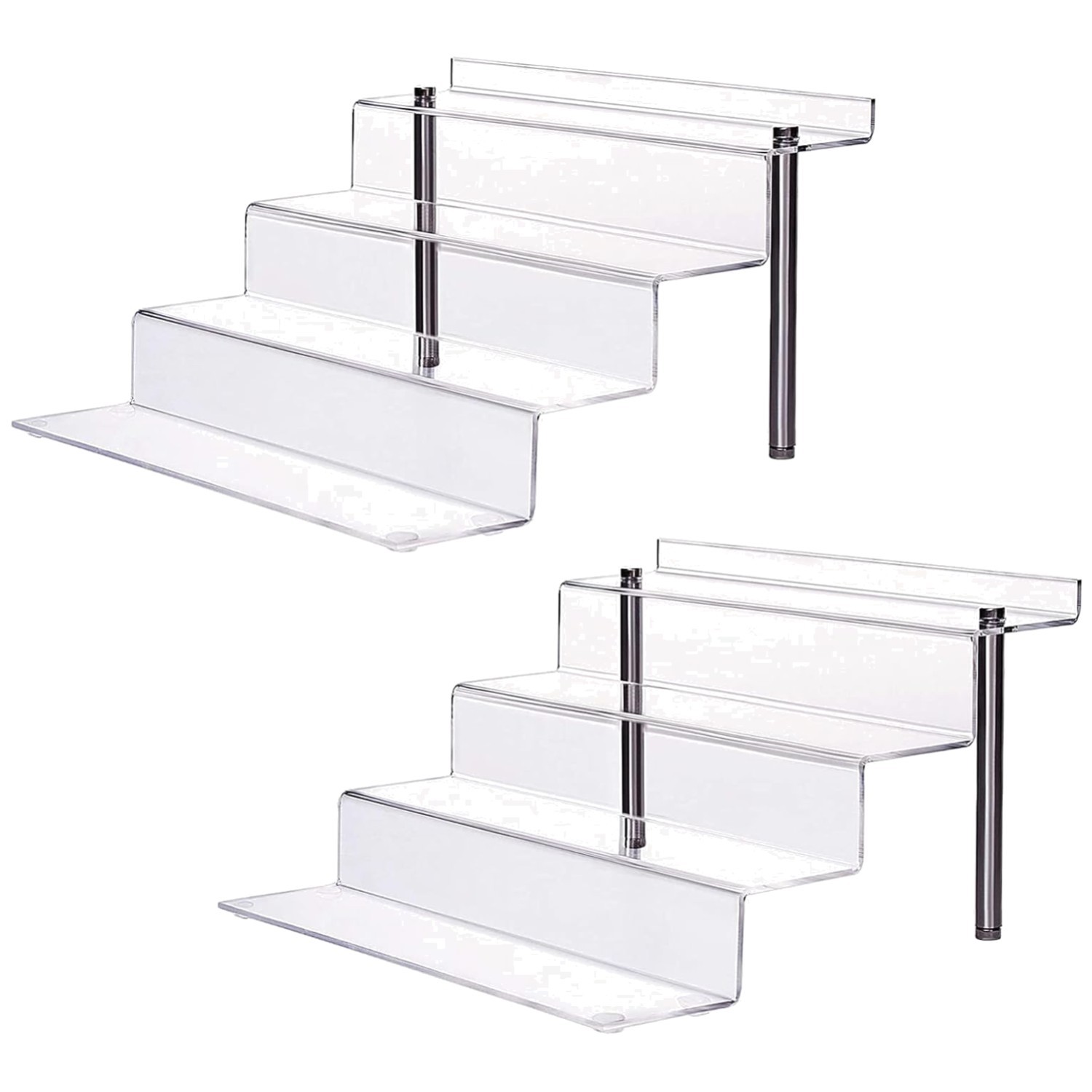 Clear Acrylic Riser Stand 4 Tier Pop Figure Display – 2 Pack