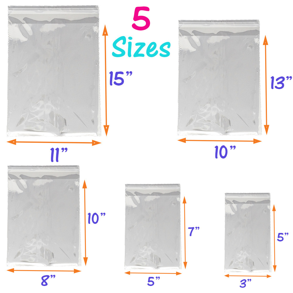 8 Sizes Crystal Clear Self Seal Transparent Plastic Cellophane Poly OPP Bags NEW