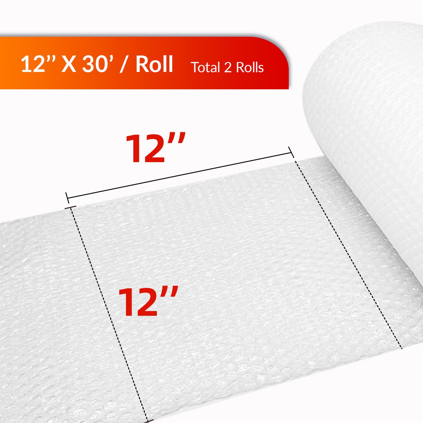 2 Rolls 3/16″ Bubble Cushion Wrap 30’x12″ Wide Each Roll Perforated Every 12″