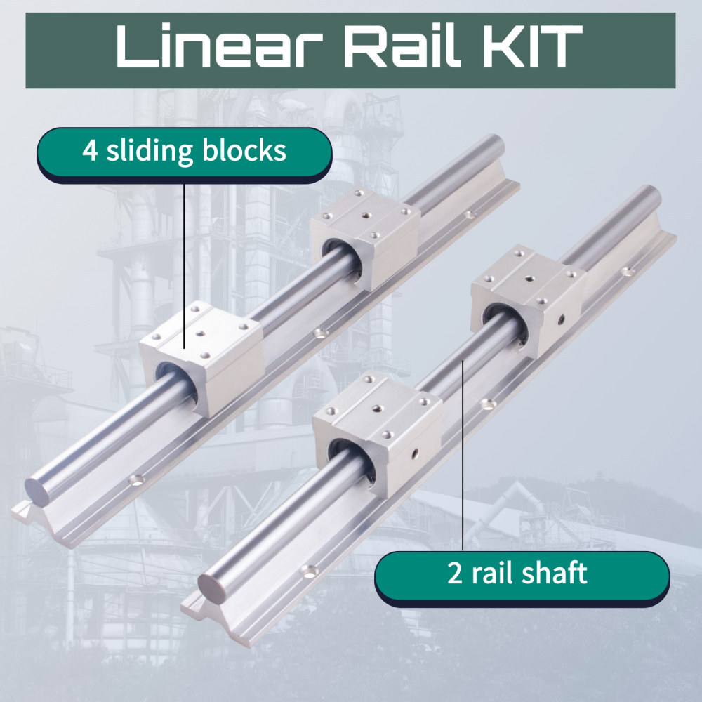 2PCS SBR16 Linear Guide Rail Slide Rail 300-2000mm +4PCS SBR16UU Bearing Block