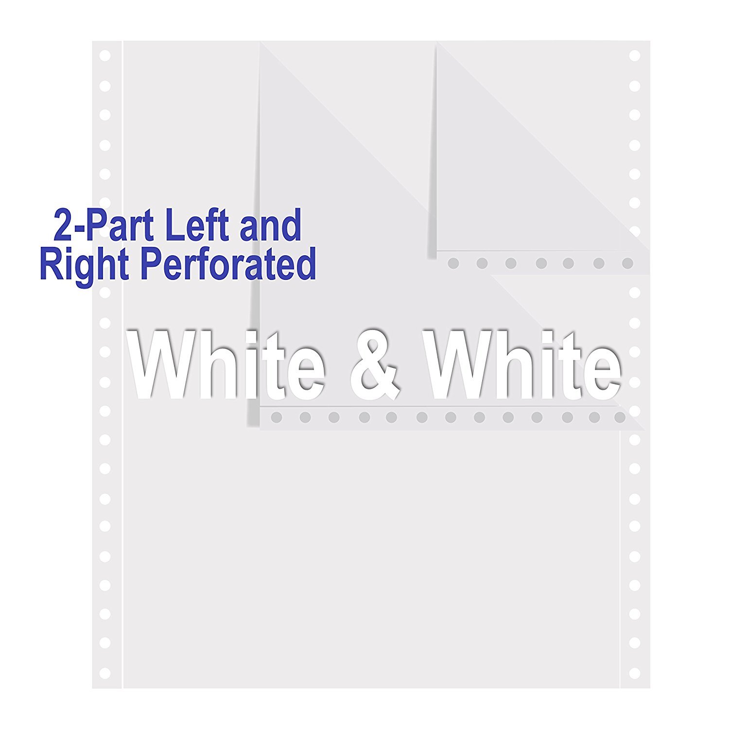 Continuous Computer Paper 9.5″x11″ L&R Perf Blank 2-Pt White/White 15lb 1700/Ctn