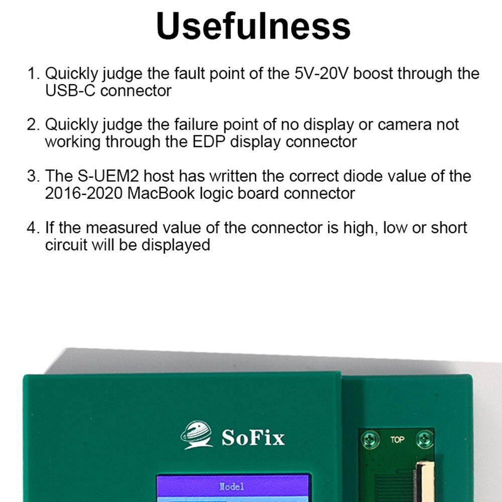 USBC & EDP Meter/ Detector for EDP Connector of MacBook Logic Board/ Screen