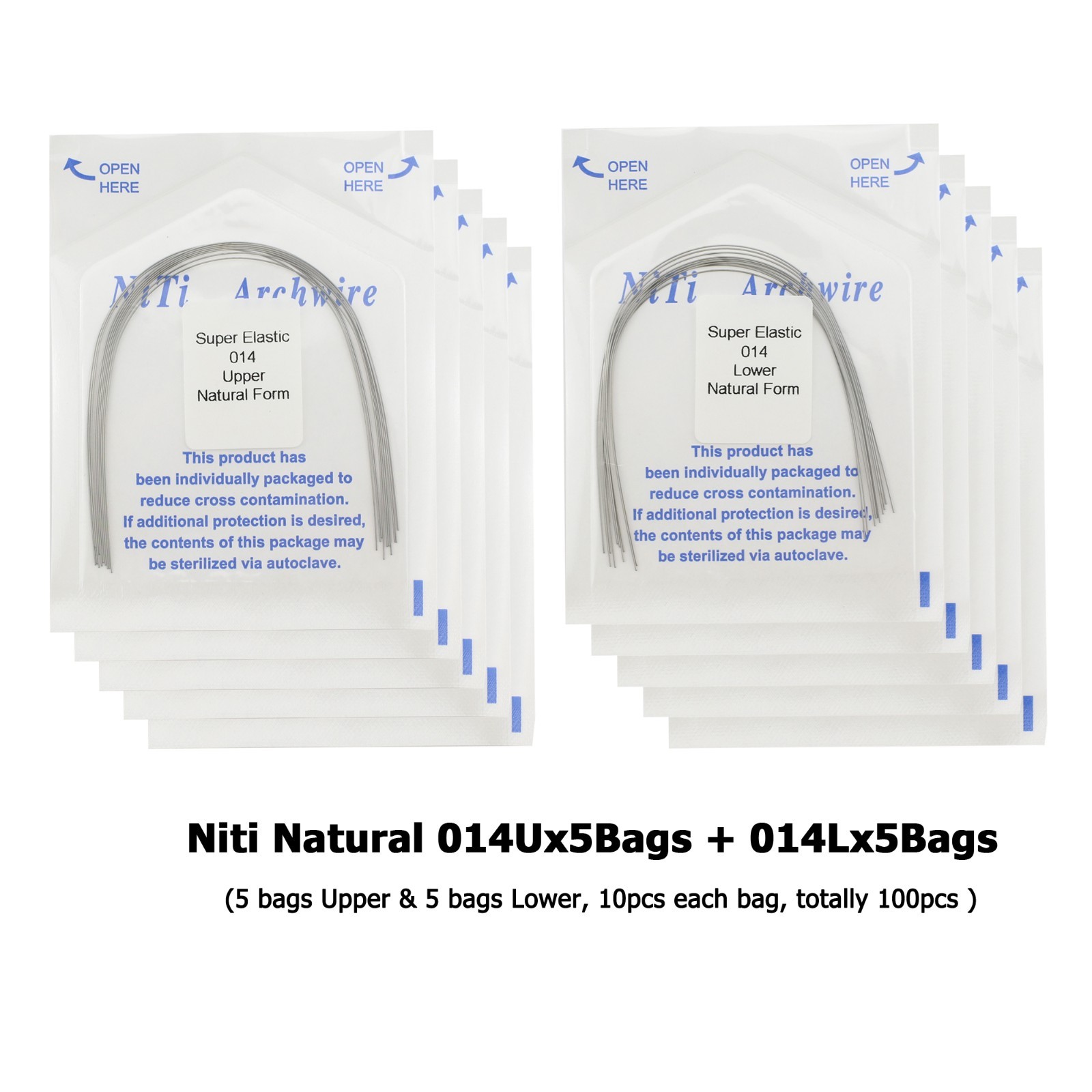 Orthodontic Arch Wire Niti Stainless Steel Round Rectangular Ovoid Natural Form