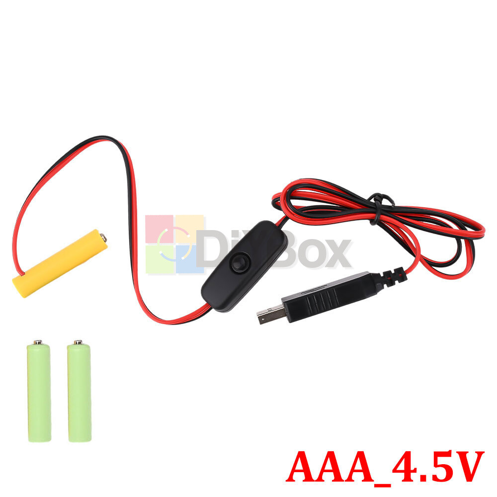 USB 5V to 3/4.5/6V Battery Eliminator Replacement AA AAA Battery Power Supply