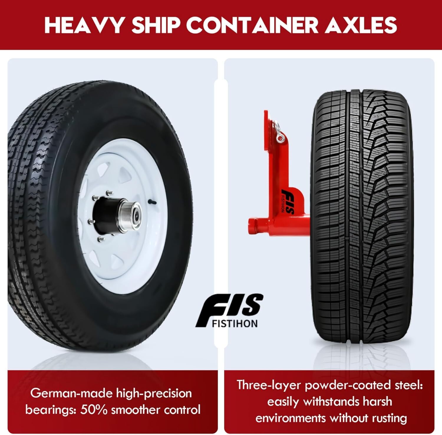 2Pack Shipping Container Wheels 6-Lug Wheels Kit, Shipping Container Accessories
