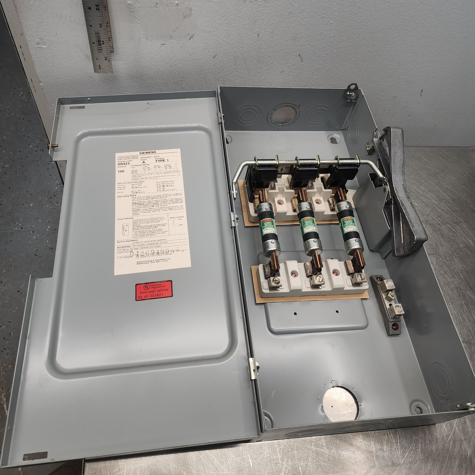 Siemens SN423 100A 240V Fusible Safety Switch Disconnect [H3S2] C#4