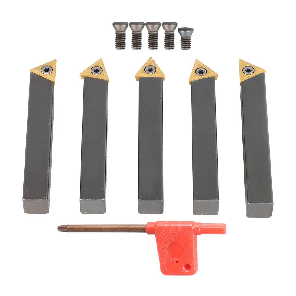 5 PACK 1/2 Inch Indexable Carbide Insert Turning Tool Bit Lathe Set