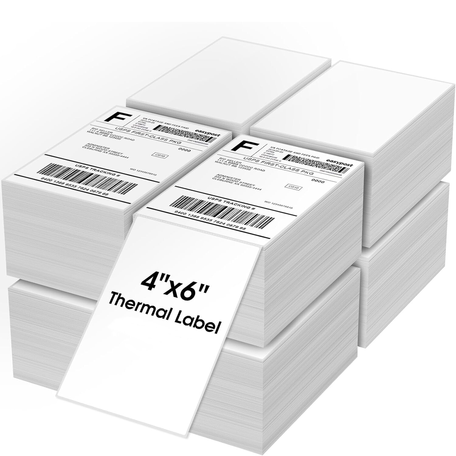 500/Stack 4×6 Fanfold Direct Thermal Shipping Labels Perforated Mailing Labels