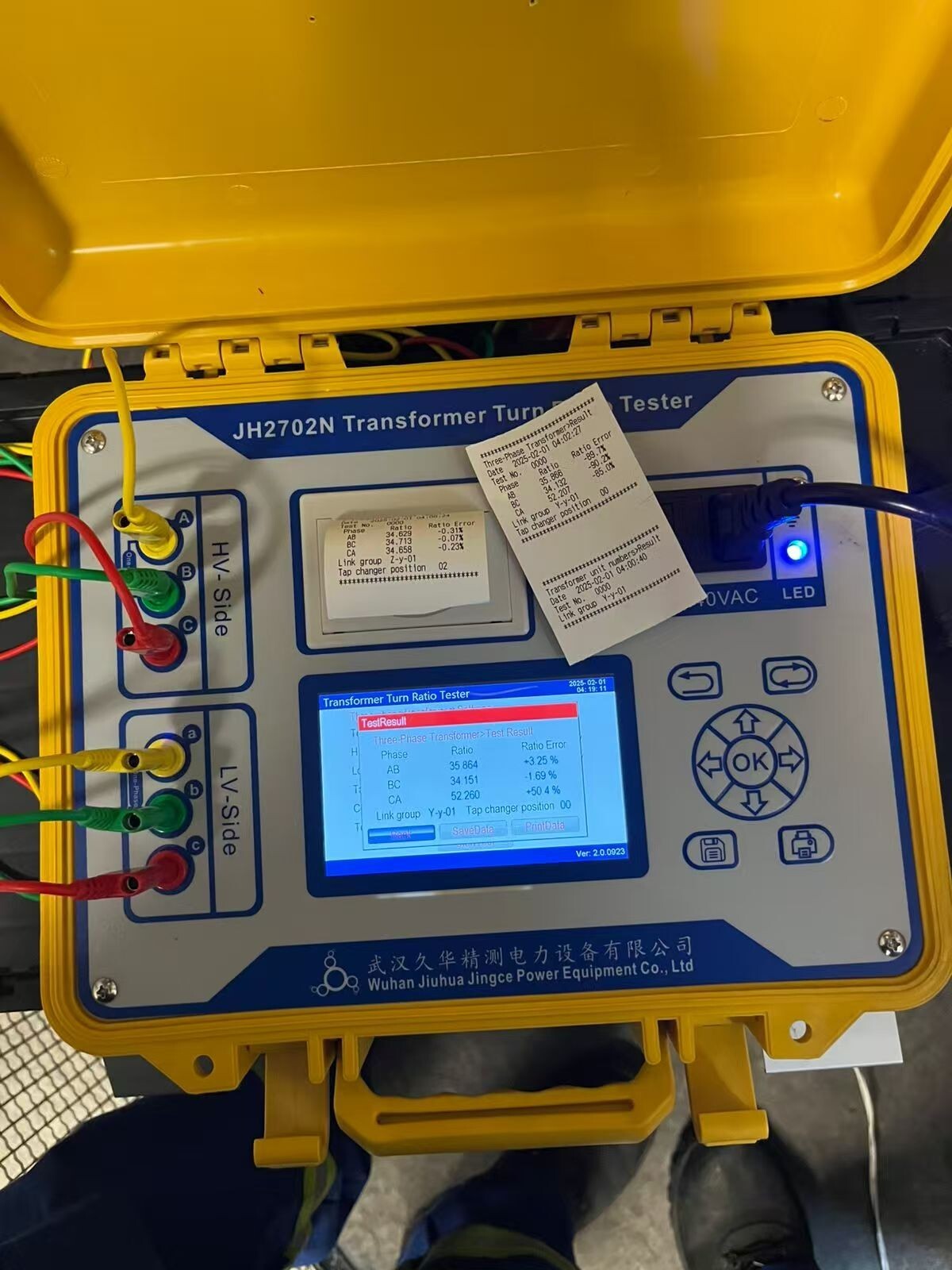 JH2702N TTR Meter Transformer Turns Ratio Tester Spanish/English PT CT Test