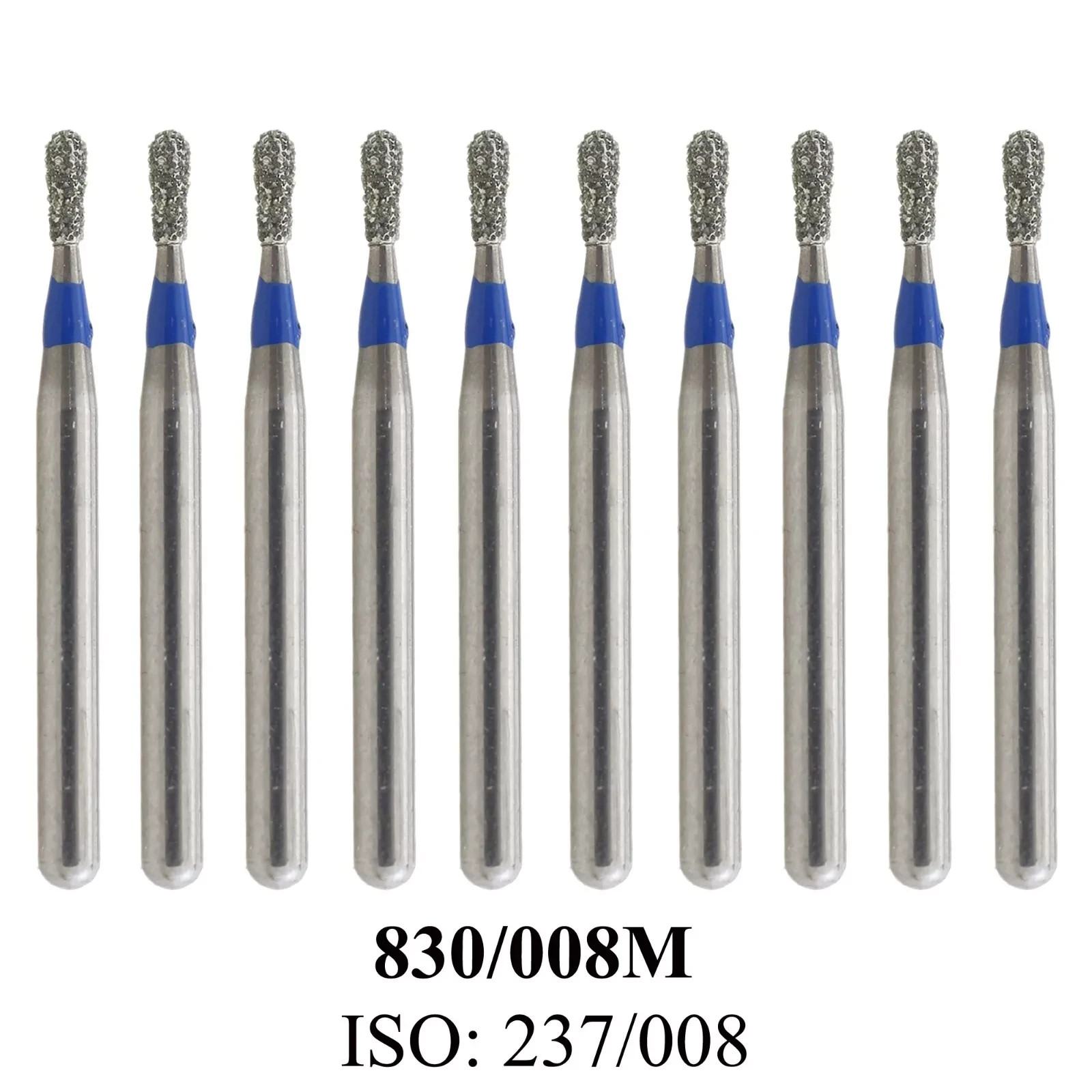Dental 330 Diamond Bur 830/008M FG Pear Medium Grit Burs High Speed Burr 10Pc/PK