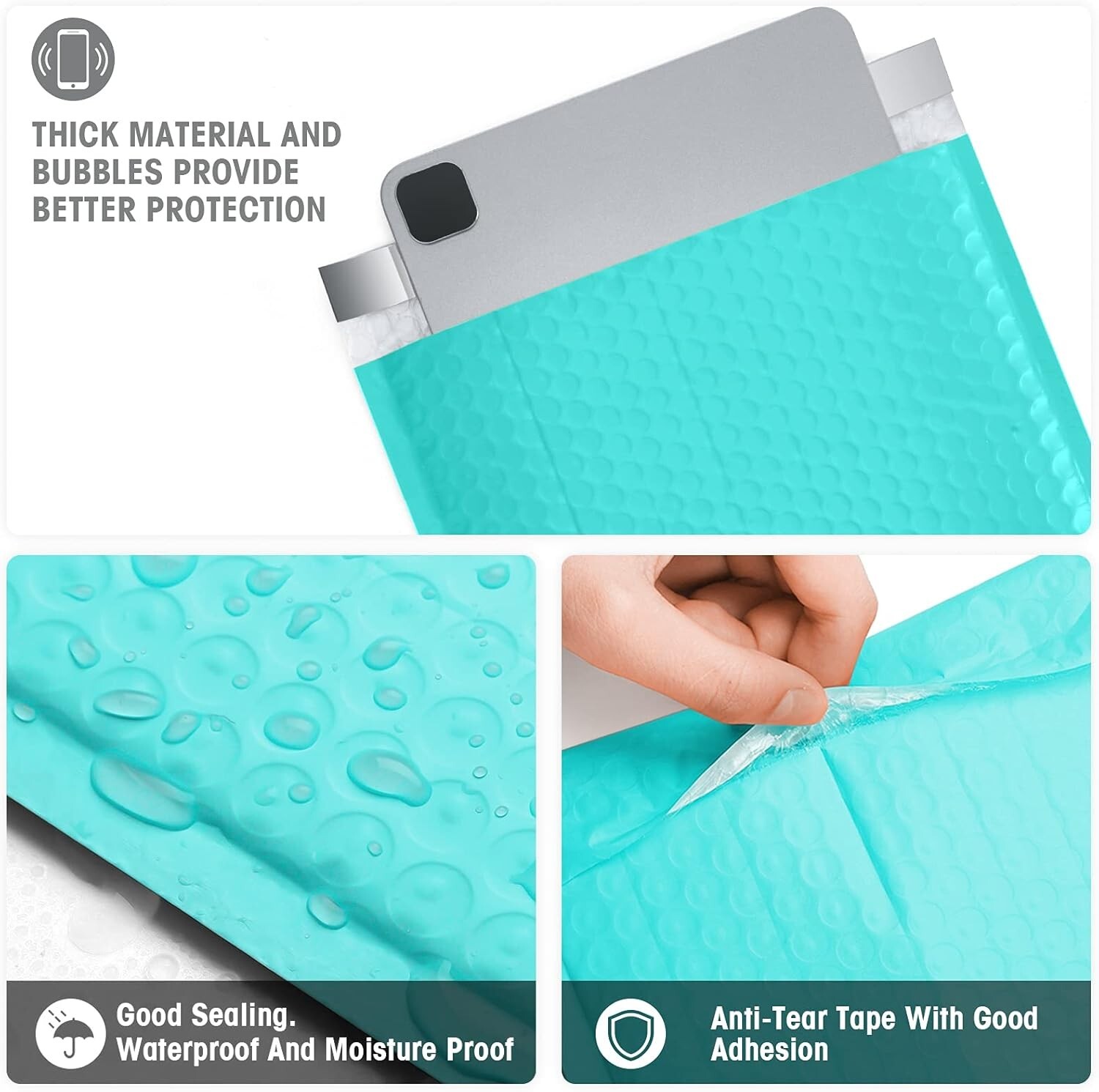 500x Bulk Bubble Mailers 8.5×12 Padded Envelopes 8.5×11 Poly Mailing Bags Teal