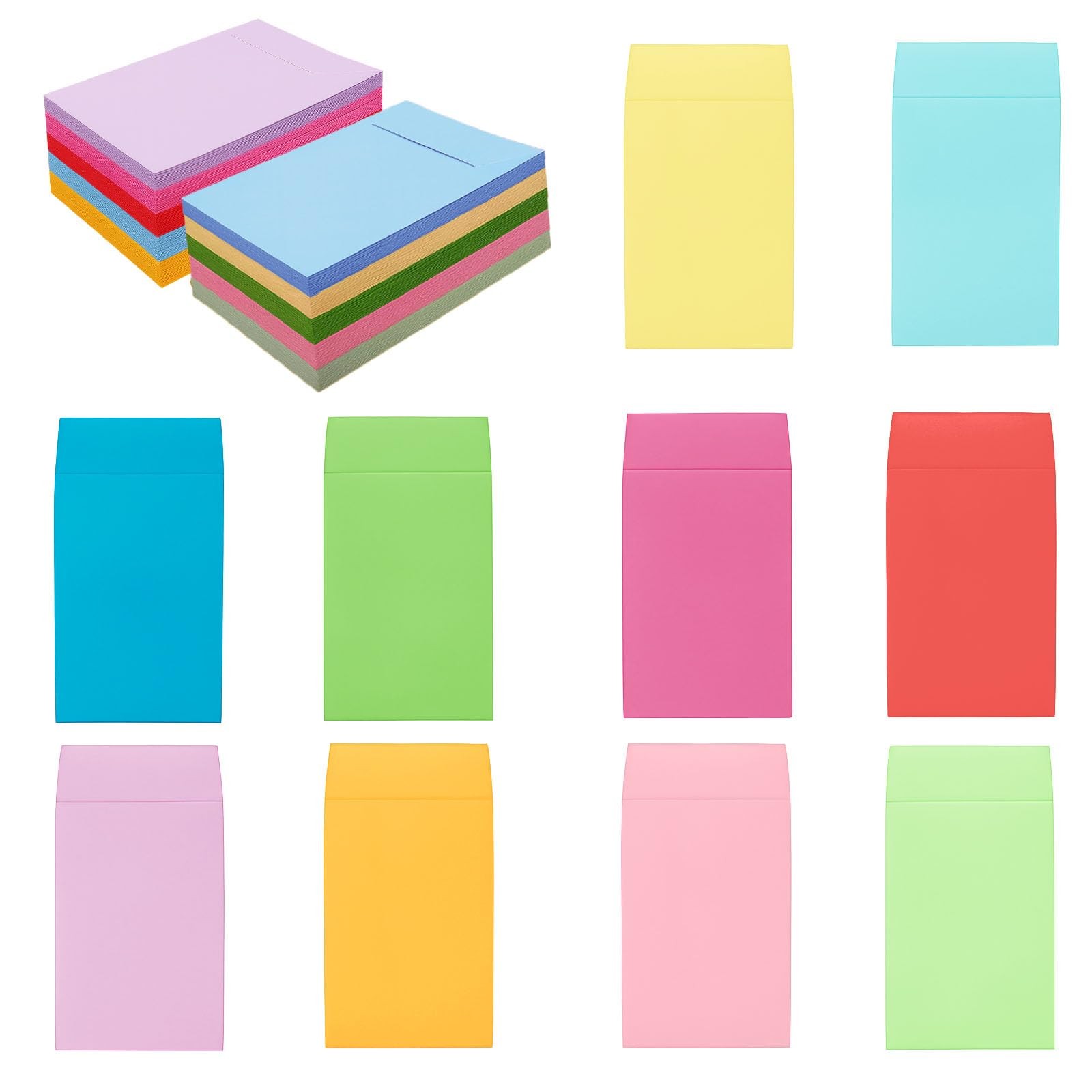 120-Pack 2.25×3.5 Inch Colorful Small Coin Envelopes, 10 Vibrant Colors, Mini…