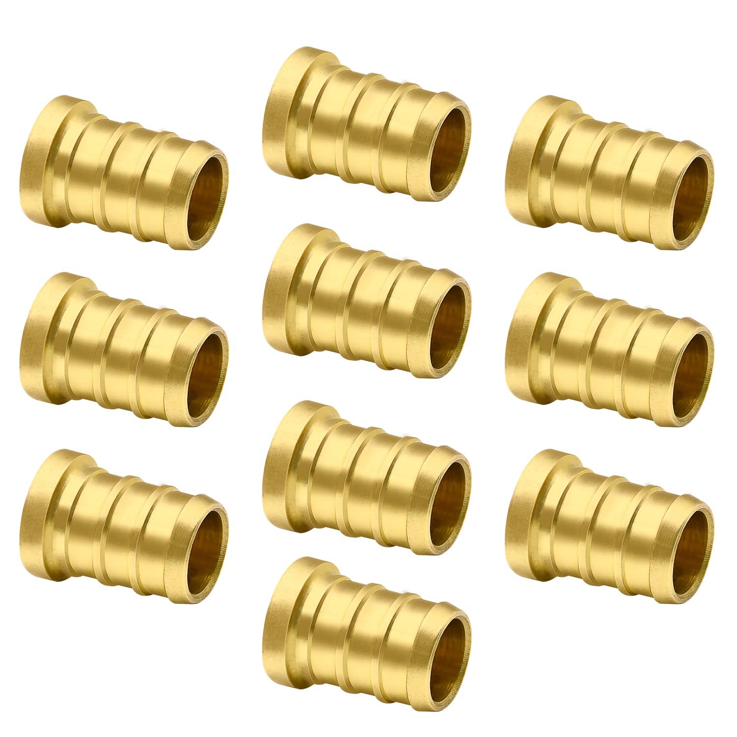 10pcs 1/2″ PEX Barb Plug End Cap, Brass 1/2″-10 Pack, Color