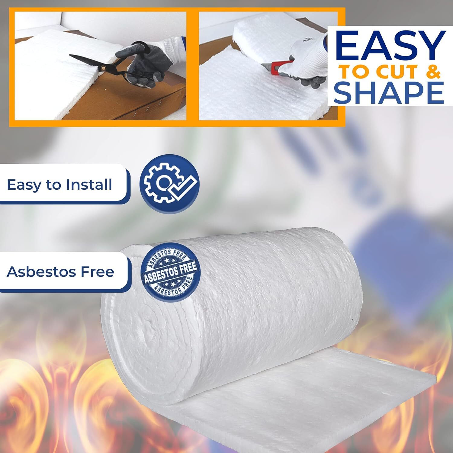 Ceramic Fiber Blanket ,2300F, High Temp Thermal Insulation 1″ x 24″ x 142″