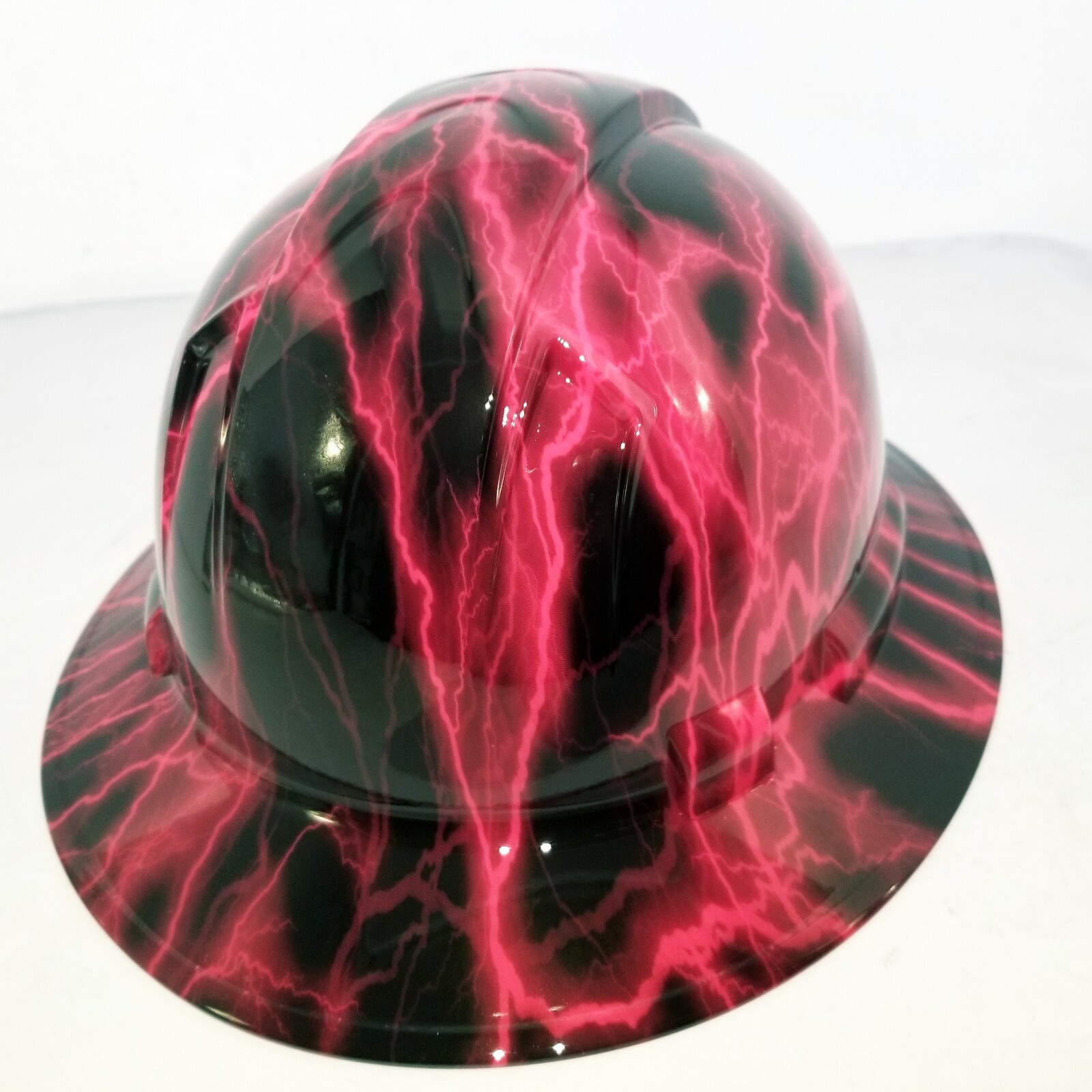 Hard Hat Full Brim Custom hydro dipped HOT PINK LIGHTNING BOLT NEW best price