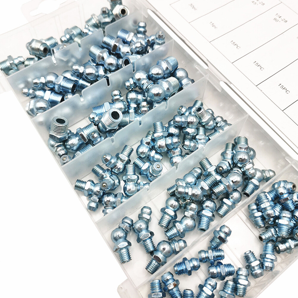 US110Pc Hydraulic Grease Assortment Lube Lubrication Assorted Zerk Straight90/45