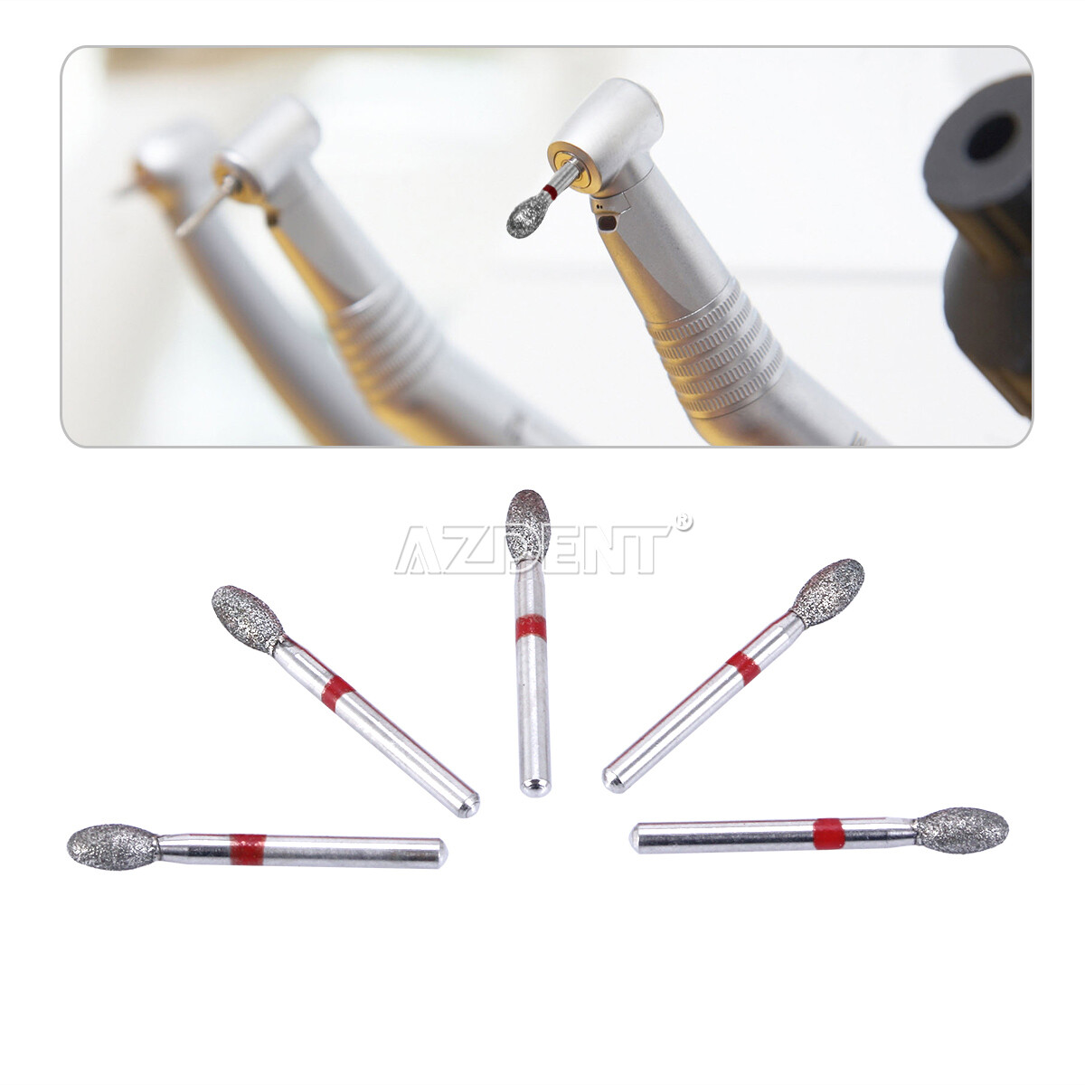 10Packs AZDENT Dental Super Coarse FG Diamond Grit Burs For High Speed Handpiece