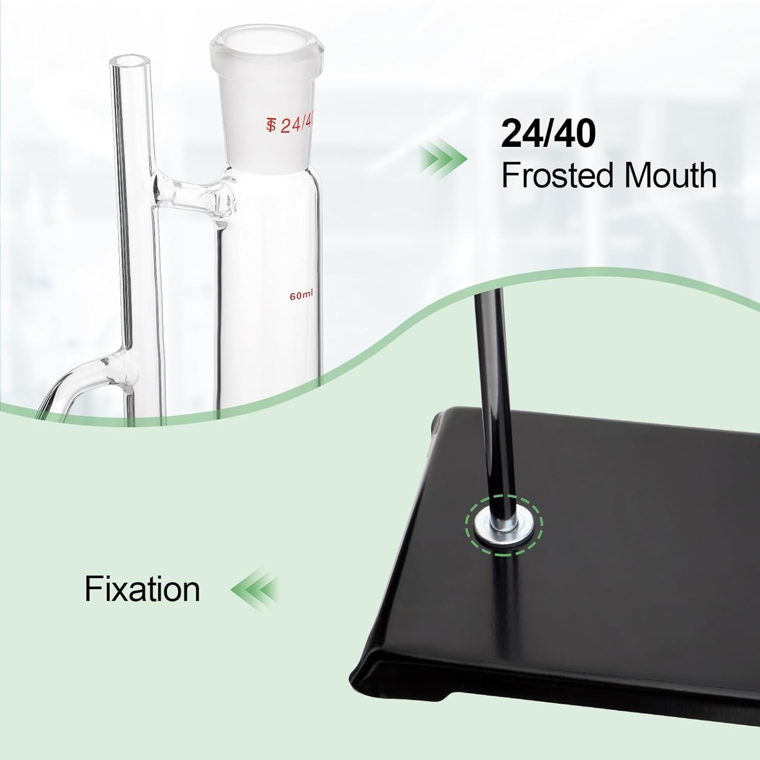 60ml Glass Water Oil Receiver Separator for Distillation Essential Oil 24/40