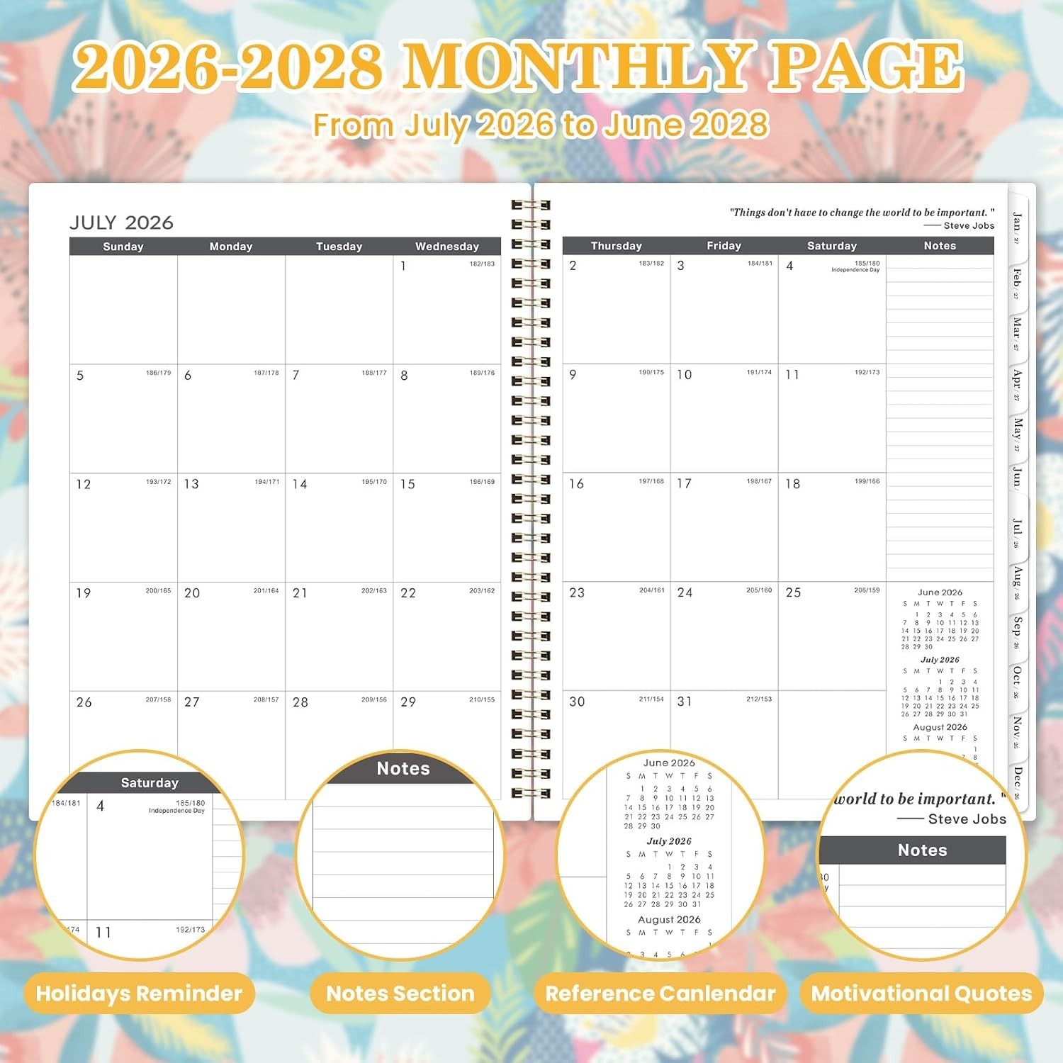 Monthly Planner 2026-2028 – 2 Year Planner 2026-2028, July 2026 – June 2028, 2 Y