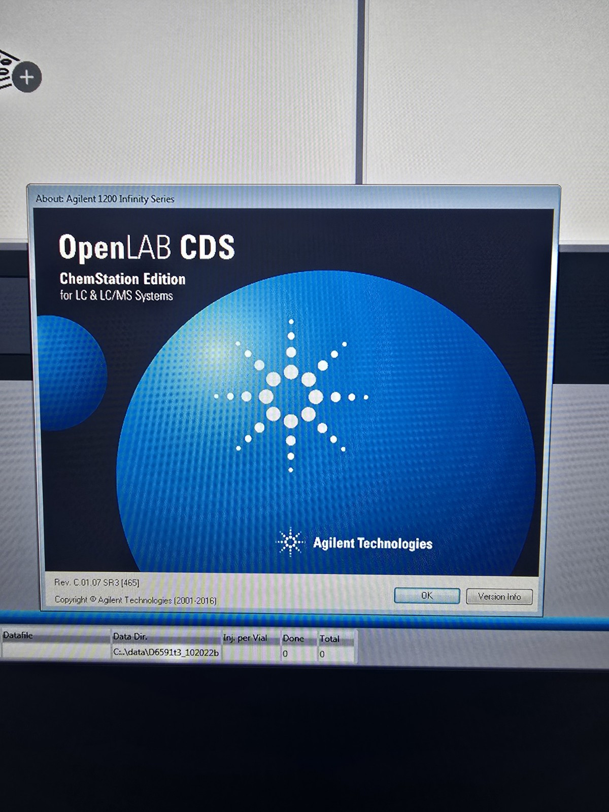 PC Loaded with Agilent OpenLab Chemstation C.01.07 on Win 10