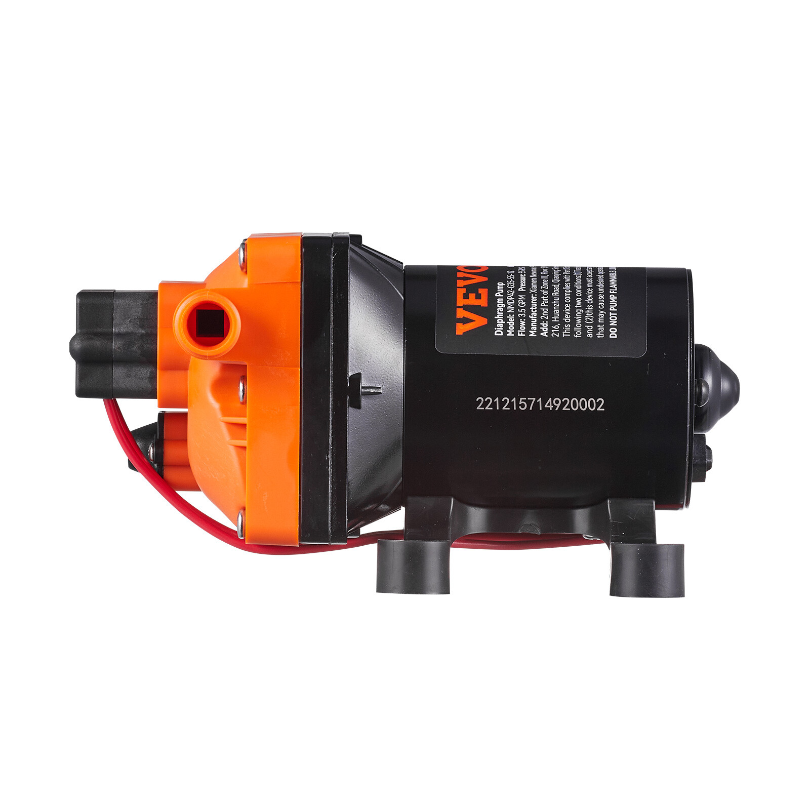 VEVOR 12V Water Pressure Diaphragm Pump Self-Priming Pump 55 PSI 3.5 GPM Boat RV