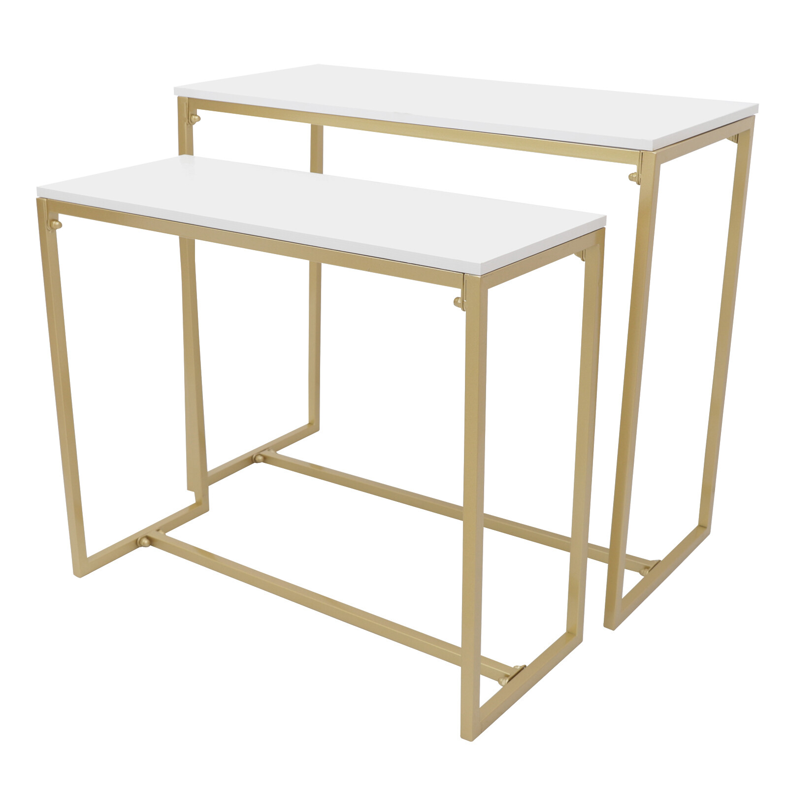 Metal Shoe Handbag Display Stand Nesting Tables 2 Piece Set Display Riser Shelf