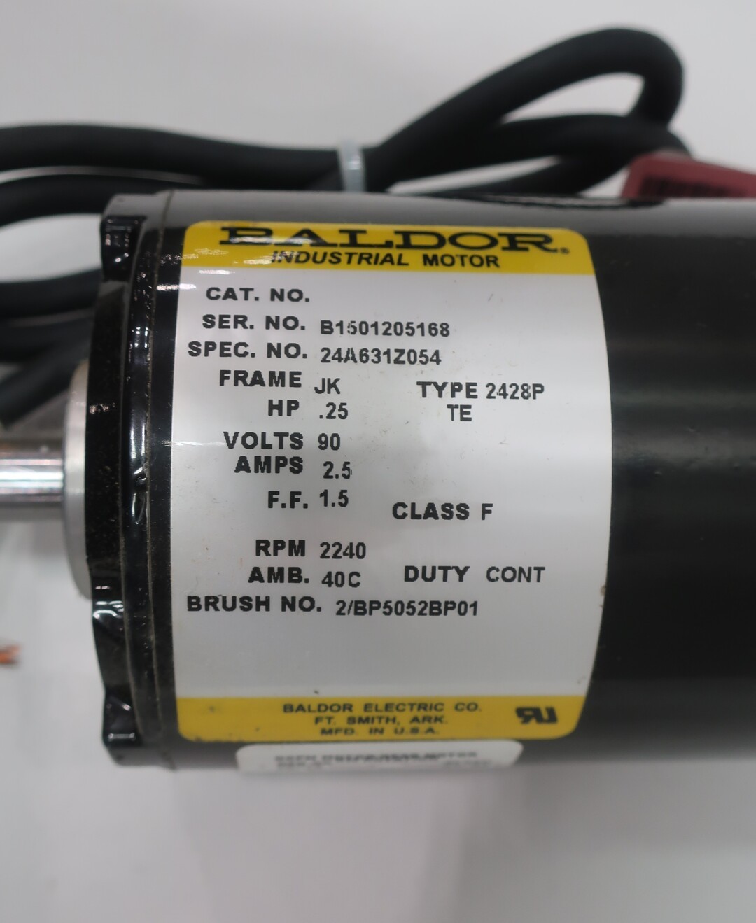 Baldor 24A631Z054 2428P Dc Motor Jk 1/4hp 90v-dc