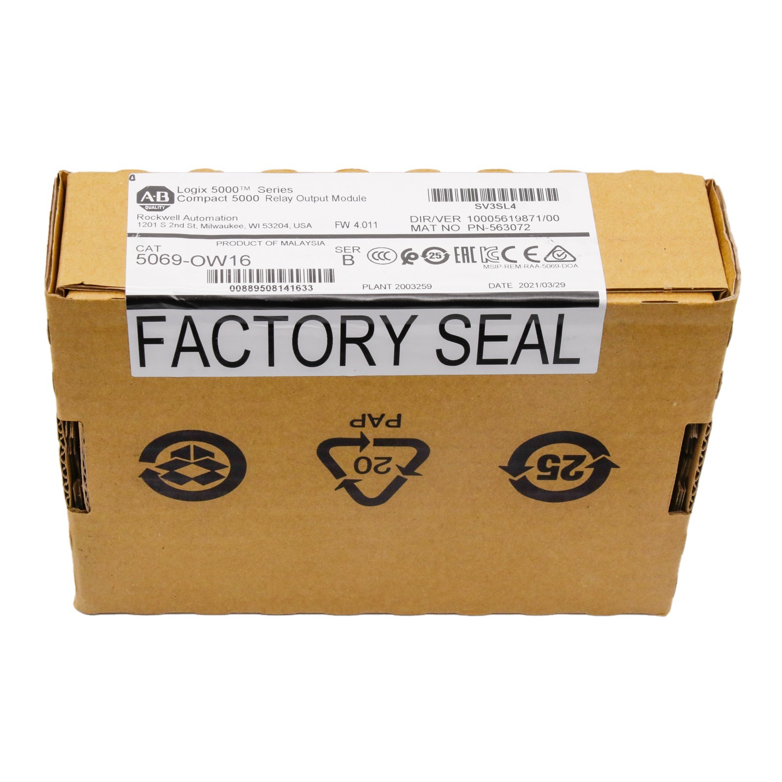 2025 New Allen-Bradley 5069-OW16 /B CompactLogix Sealed Surplus Relay 5069OW16