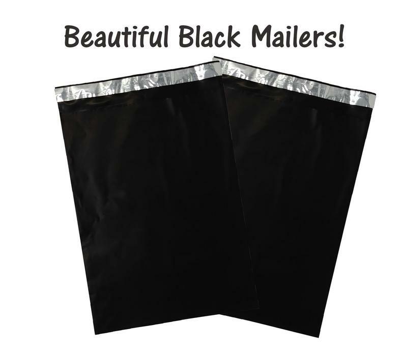 10×13, 7.5×10.5″ Night Black Poly Mailers, Non-Transparent, Shipping Envelopes